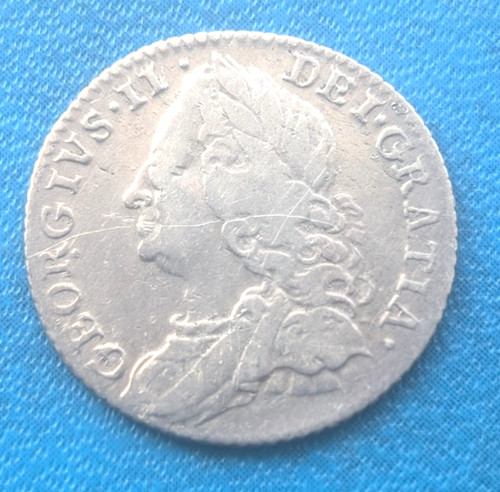 1758 sixpence george silver - sixpence, ii