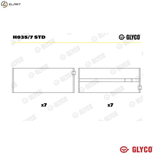 Crankshaft bearing h035 std - crankshaft,