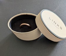 Links of London Rose Gold on Sterling Silver Curved Band Ring, Sz.P, Boxed