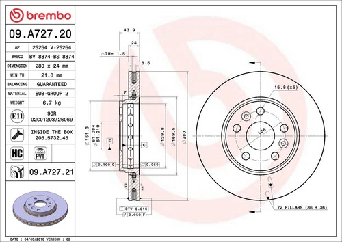 Brembo front brake 280mm - brembo, x