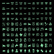 Car Night Glow Rocker Switch Label Sticker Marine Boat Truck Circuit Panel Decal