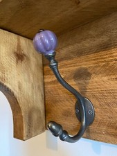 Individual stunning ceramic tipped coloured cast iron coat hooks