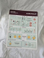 Air Italy Cabin Saftey Card