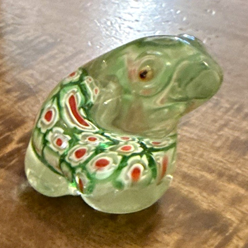 Glass frog paperweight - glass,