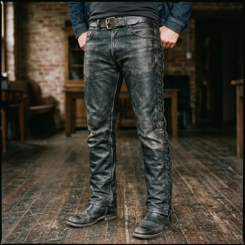 Men distressed black - men's,