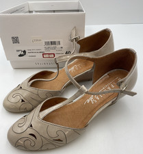 Hispanitas T-Bar Flower Kaffir-V4 Alumi Shoes Size 40 ( UK 7) Beige in Box   C17