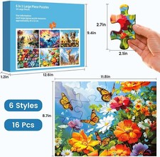 6 Packs 16 Large Piece Puzzle