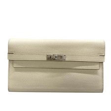 HERMES Kelly Wallet Long Craie
