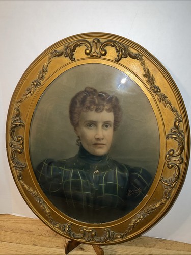 1880s crayon portrait - crayon, lady