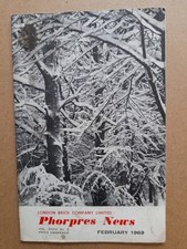 London Brick Company Limited " Phorpres News" Magazine. February 1969. **RARE**