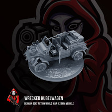 Wrecked Kubelwagen Bolt Action World War II 28mm Wargaming
