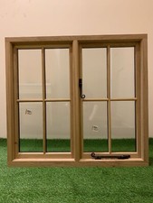 Georgian Double Glazed Windows Traditional Solid Oak 900mm x 900mm Shepherds Hut