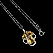 Silver Pendant Yellow Citrine