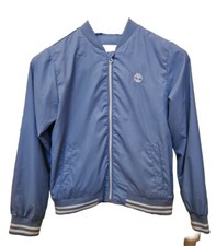 BOYS TIMBERLAND BABY BLUE & WHITE LIGHTWEIGHT BOMBER JACKET HOODED 10/11 YEARS 
