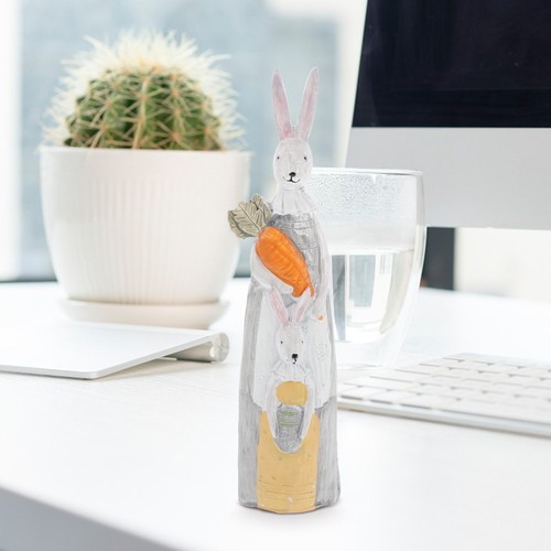 White resin bunny figurine - white,