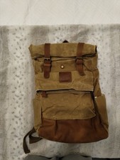 Kovered Taw 2.0 - Waxed Canvas Rolltop Backpack - Tan Brown
