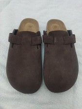 Suede Leather Clogs Mules