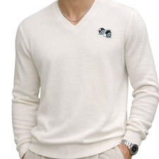 Men’s Bowling Jumper White V