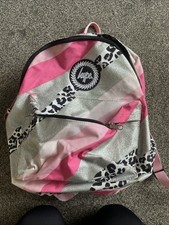 Hype Backpack, Girls, Pink Glitter, Leopard Print School Bag, Good Condition