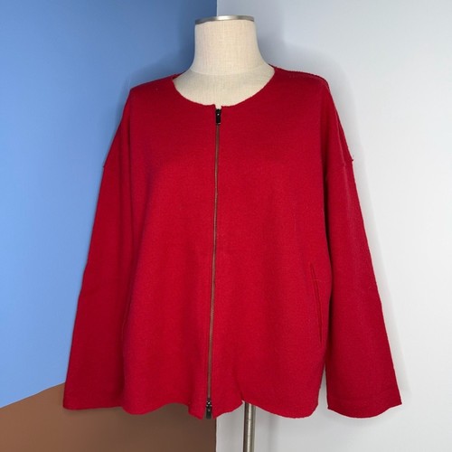 Eileen fisher boiled wool red - wool,