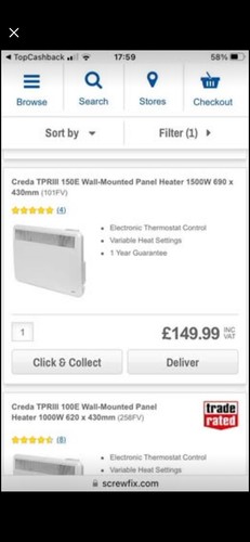 Creda tpriii 150e 1500w panel - creda,