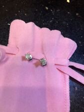 Earrings - 18 carat white gold with 0.25 carat diamond princess cut