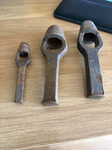 Three vintage leather punches - leather,