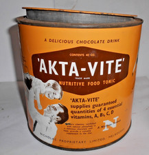 VINTAGE LARGE TIN AKTA-VITE