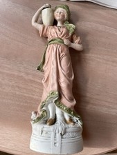 Antique German Figurine Carl Schneider G Dep 11305 Hollow Bisque Woman unglazed 