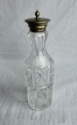 Vintage cut glass cruet - glass,