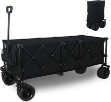 Quibbay 300L Collapsible Foldable Wagon with 440lbs Weight Capacity, Beach Wagon