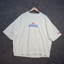 Childish Chicken T-Shirt Mens XL White Cotton Lunch Club Sizzler Oversized TGF