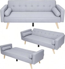 3 Seater Linen Sofa Bed with