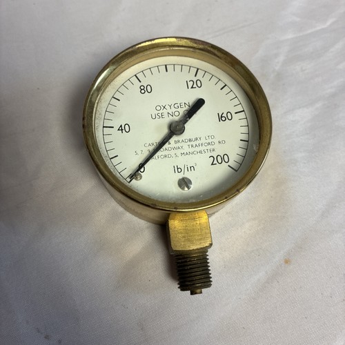 Vintage brass pressure gauge - vintage,