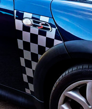 Mini Cooper Checkered Side Flag Decals Stickers Graphics Racing Sport Left&Right