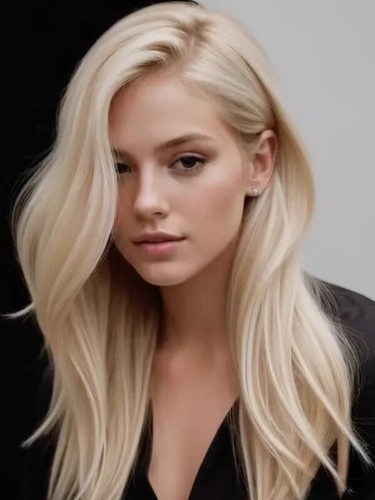 Ombre platinum blonde layered - platinum,