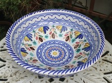 Vintage Spanish Ceramic De La Cal Barreira Puente Large Serving Bowl