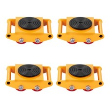 VEVOR 4PCS Machinery Mover Dolly 8T Machine Moving Skate Cargo Trolley PU Wheels