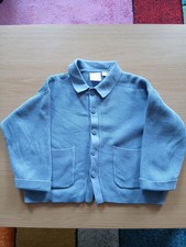 Zara Kids 12-18month Light Blue Ribbed Cotton Long Sleeve Cardigan Button Up
