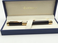Waterman Exception Black Lacquer Rollerball Pen, GT, Black Ink, Box  *MINT*