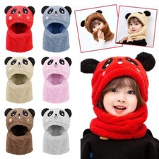 Travel Kids Girls Boys Toddler Baby Winter Warm Hat Hooded Scarf Earflap Knitted