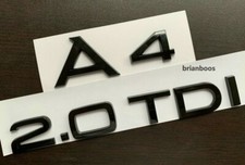 Gloss Black A4 2.0 TDI Car Rear Boot Trunk Badge Emblem Decal For Audi Models