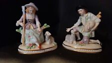 Sitzendorf German Porcelain Shepherdess and Lamb