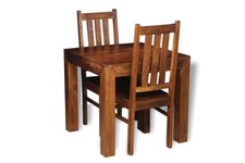 SOLID MANGO WOOD DAKOTA 80CM DINING TABLE & 2 DAKOTA CHAIRS NEW FURNITURE