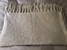 Light Beige Tasseled Throw