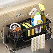 Kitchen Sink Caddy Basket Drain Rack Sponge Dishcloth Holder Storage Organizer