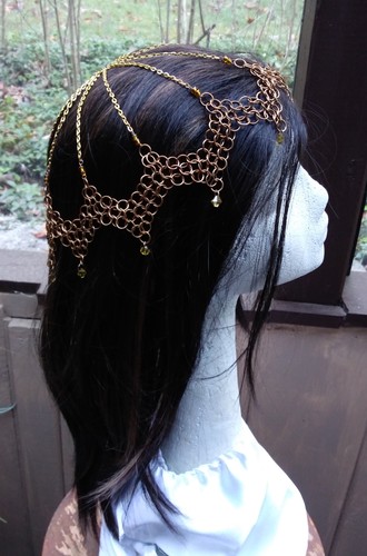 Gold crystal brass chainmail - crystal,