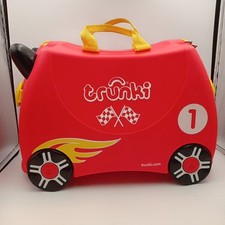 Trunki Suitcase Red Race Car Ride On/Pull a Long Kids Travel Case Hardcase