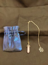 Amethyst Pentacle Pendulum & Bag Divination Wicca Witch Crystal