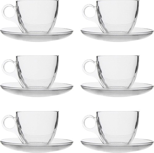 Set glass cup - glass, saucer